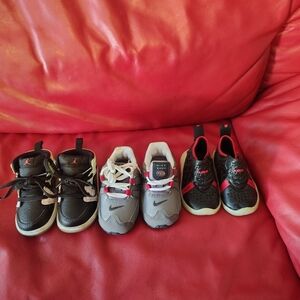 Nike Kids Black and Gray Sneakers Trio